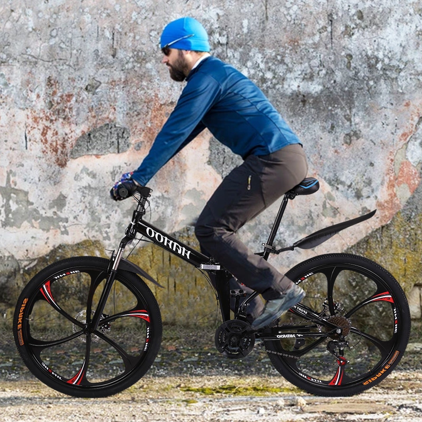 26 inch Folding Mountain Bikes with 21 Speed Non Slip Adults