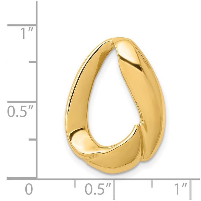 Curata 14k Yellow Gold Solid Polished Oval Slide Necklace (16x24mm)