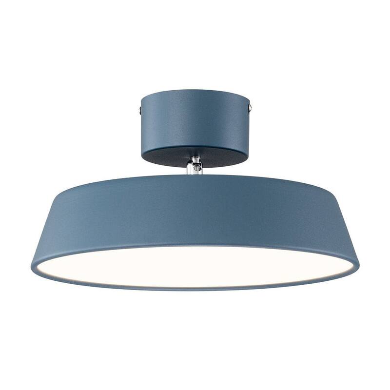 Scandinavian Adjustable Drum LED Semi Flush Ceiling Light - 12in