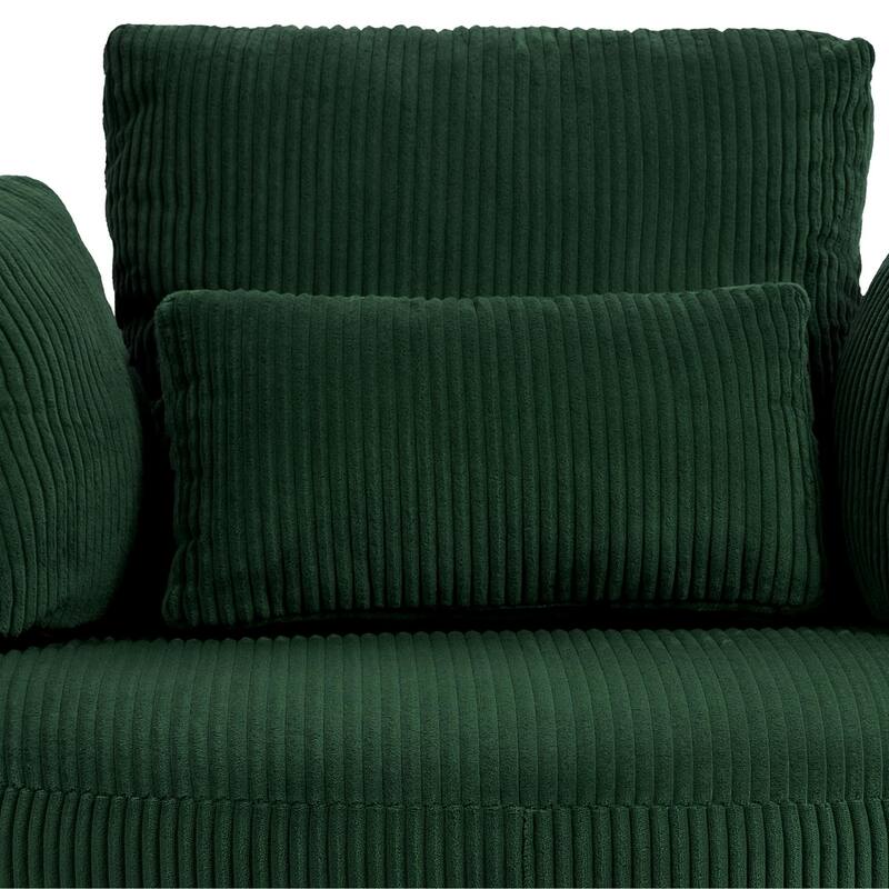 41" W Oversized Accent Barrel Swivel Chair with Moon Storage Ottoman