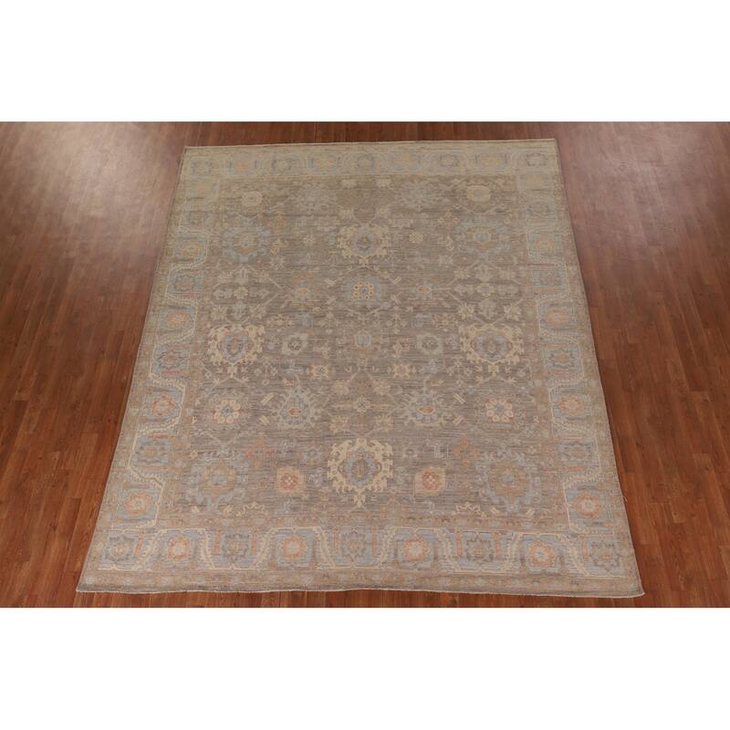 Vegetable Dye Oushak Oriental Area Rug Handmade Wool Carpet - 8'3" x 9'11"