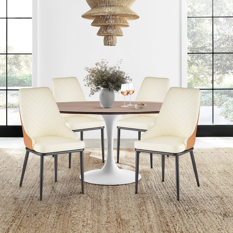 Faux Leather Upholstered Dining Chairs, Set of 4 - 18.1"W x 21.3"W x 36.6"H