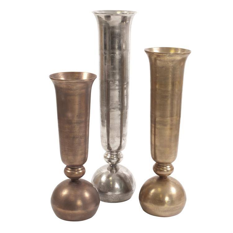 Allan Andrews Gold Oversized Trumpet Vase - 38H x 10W x 10D