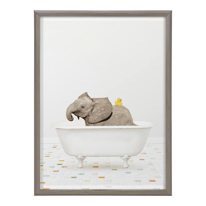 Kate and Laurel Blake Baby Elephant Bath Time with Rubber Ducky