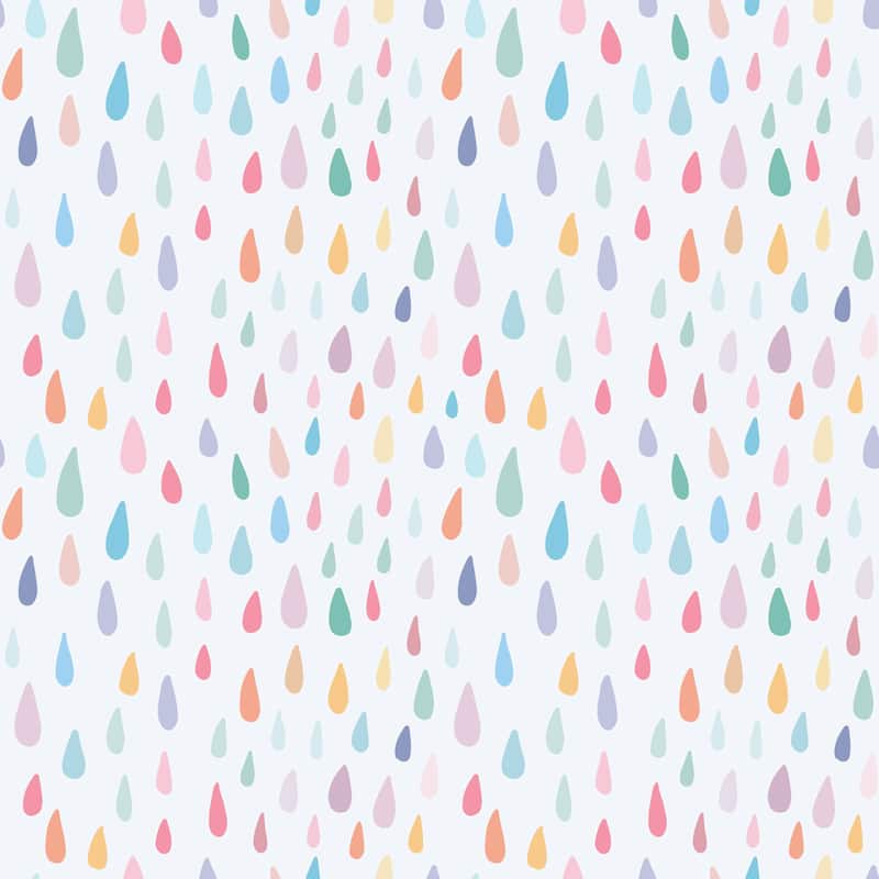 Watercolored Rain Drops Peel and Stick Wallpaper