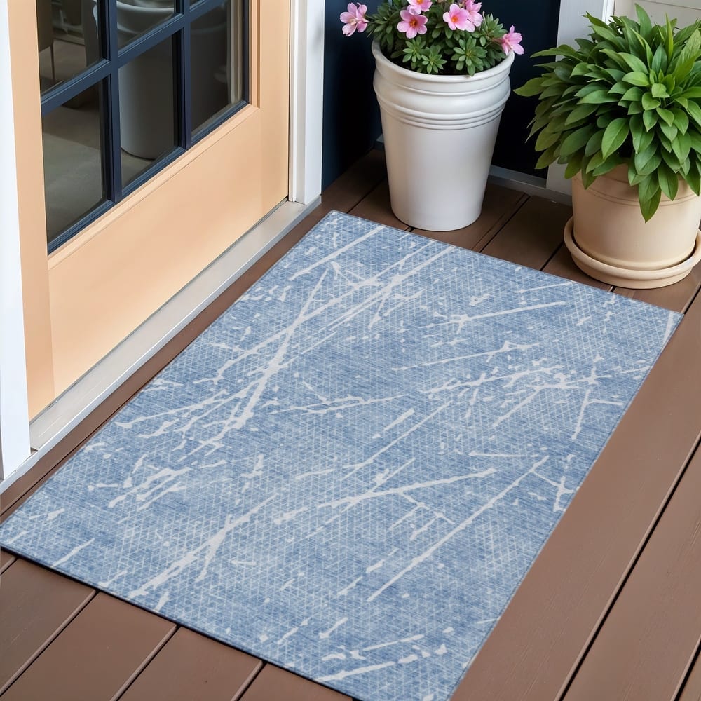 HomeRoots Abstract Transitional Rectangle Outdoor Rug