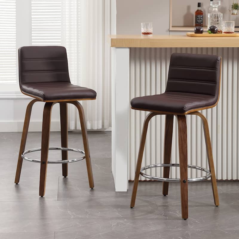 26"/29" Faux Leather Swivel Bar/Counter Stools, Set of 2/3