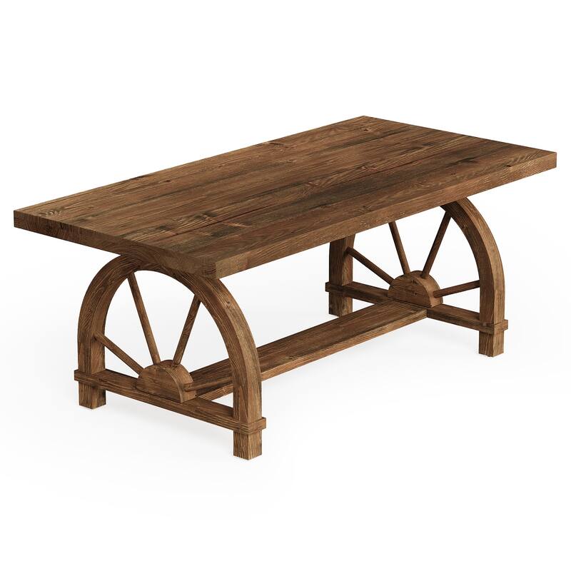 Solid Wood Coffee Table, Rectangular Cocktail Table, Living Room Center Tea Table