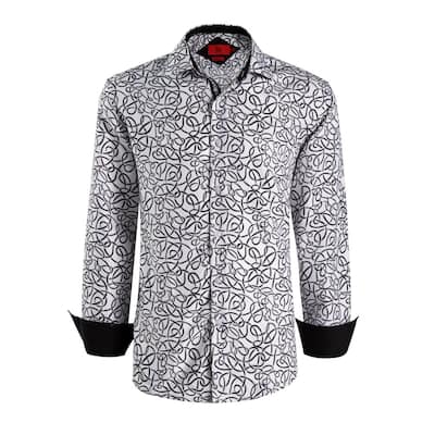 Elie Balleh Boys' Slim Fit Swirl Print Button-Down Shirt