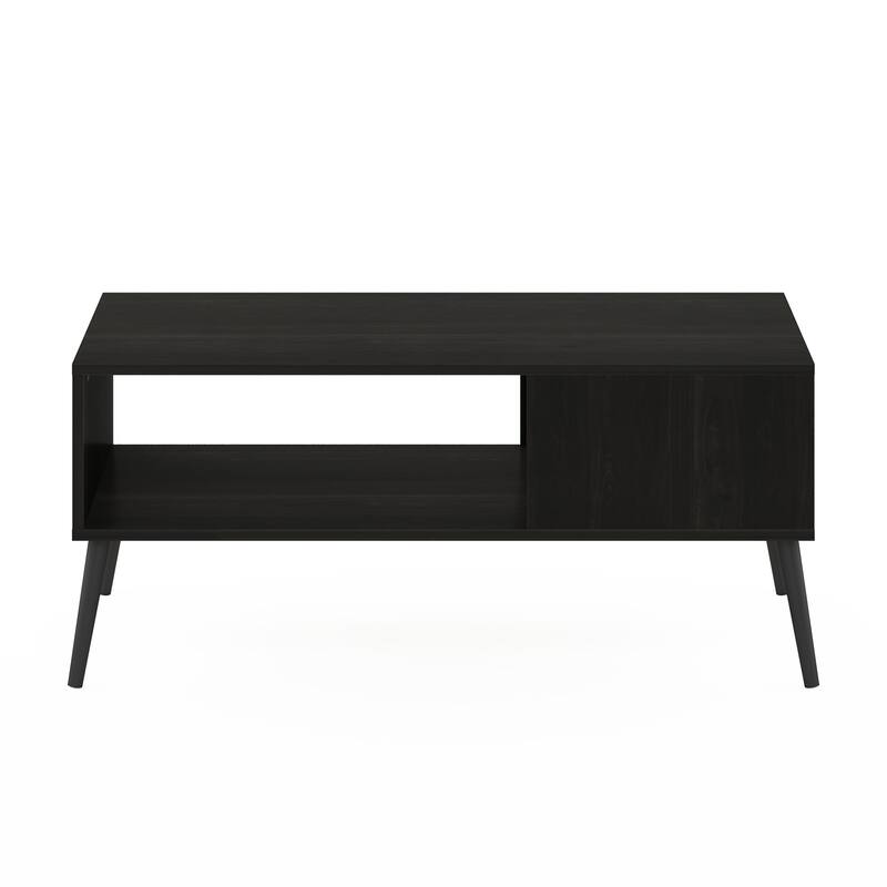 Furinno Claude Mid Century Style Coffee Table with Wood Legs - Espresso