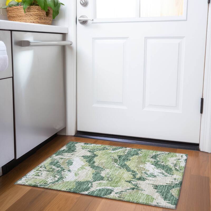 Machine Washable Indoor/ Outdoor Chantille Ombre Abstract Rug
