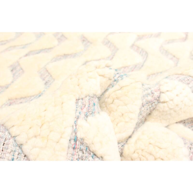 ECARPETGALLERY Hand-knotted Tangier Cream Wool Rug - 5'2 x 7'9