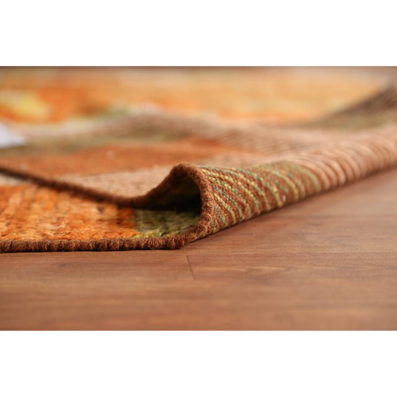 Orange Geometric Moroccan Oriental Large Rug Handmade Wool Carpet - 10'4" x 13'8"