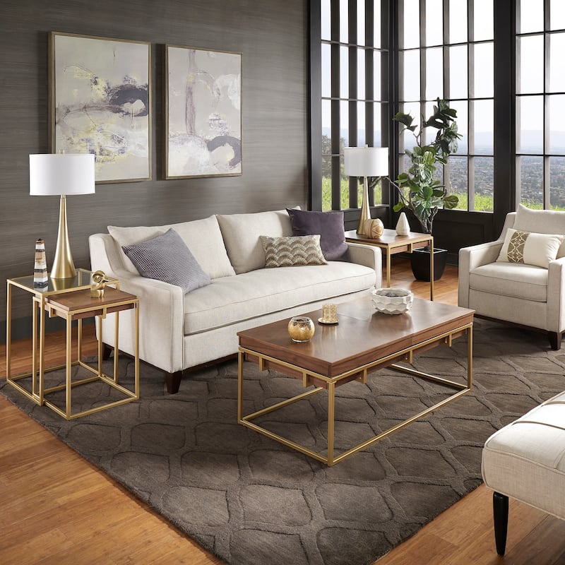 Cooke Square Table Set with Metal Base by iNSPIRE Q Modern
