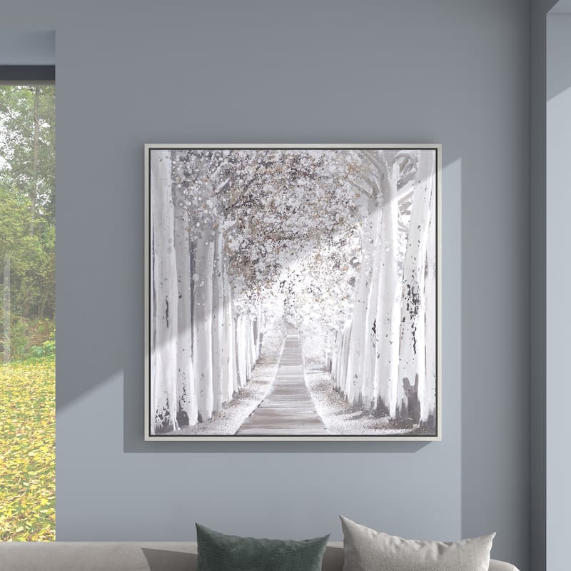 Canvas Landscape Trees Living Room Framed Wall Art with Frame - Roche River Decor