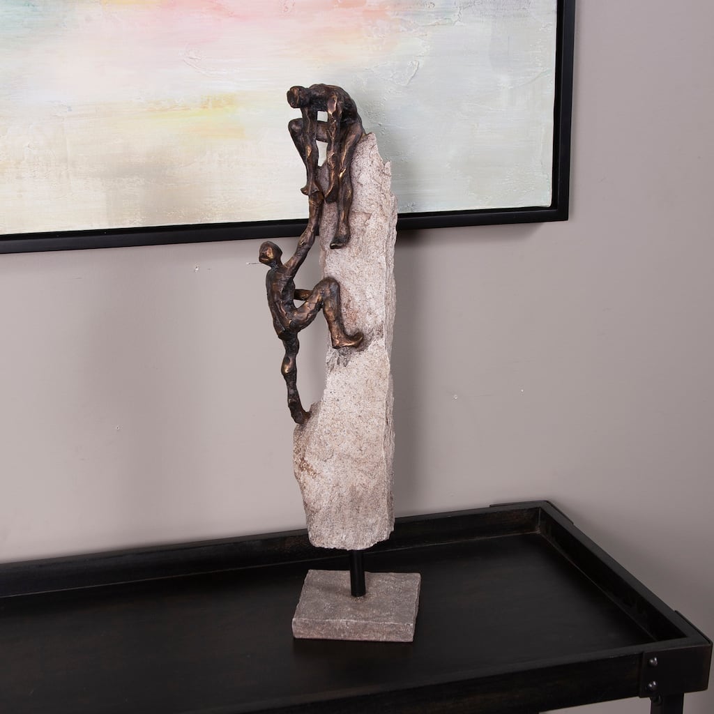 Allan Andrews People Climbing on Stone Decorative Statue