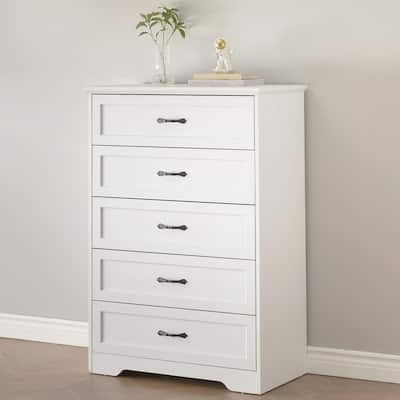 5/6 Drawer Dresser, Modern Wood Storage Chest Organizer for Clothes, Bedroom