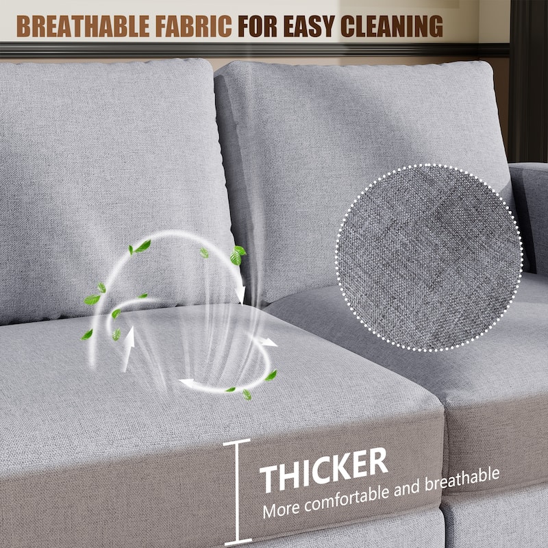 Futzca 74" Convertible Sectional Sofa Couch, Small L-Shaped Sofa