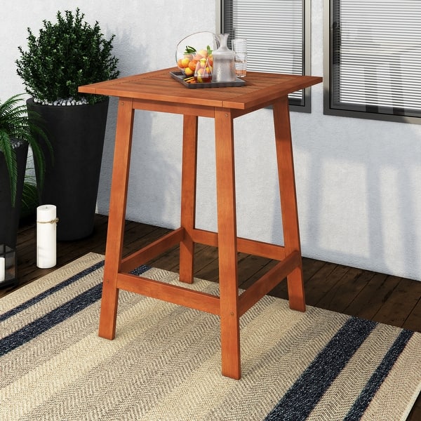 slide 2 of 13, CorLiving Miramar Natural Hardwood Outdoor Pub Table