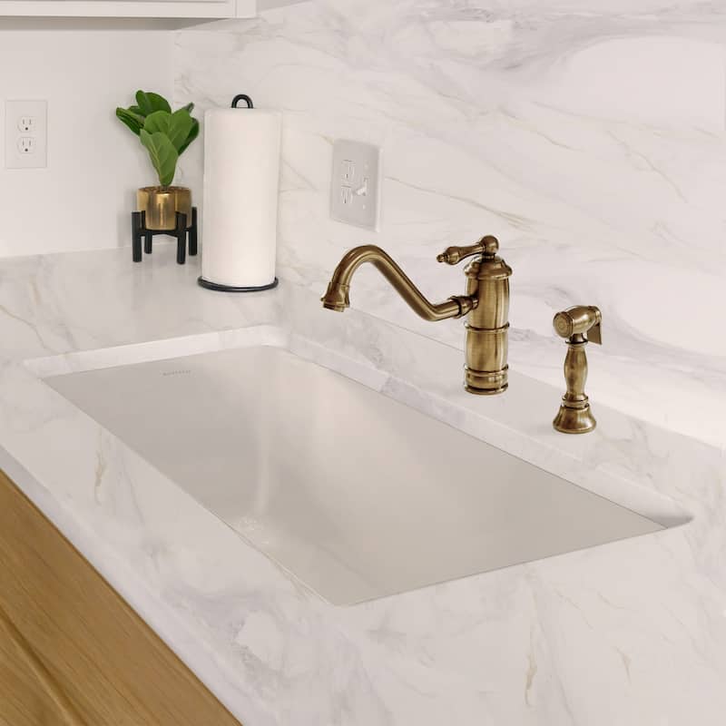 Whitehaus WHUF3419 Fireclay 34" Undermount Single Basin Fireclay