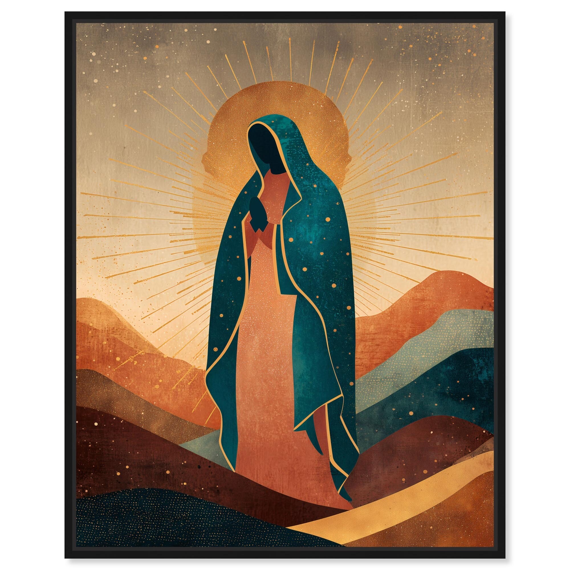 Lady of the Golden Aura Religious Art Canvas Print by Art Remedy