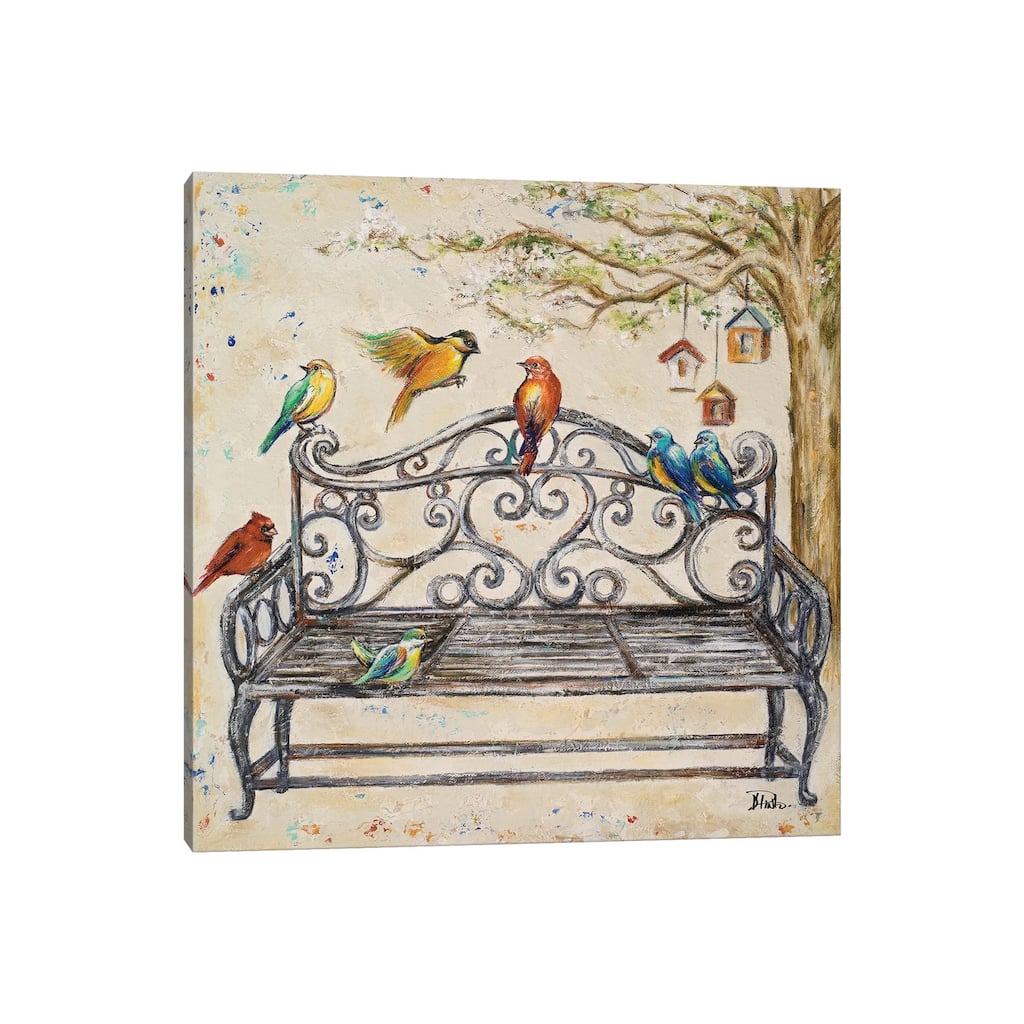 iCanvas "Birds on the Bench" by Patricia Pinto Canvas Print