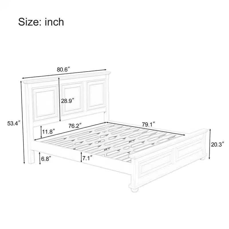 Traditional Town and Country Style Pinewood Vintage Bed Frame