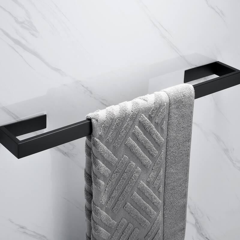 Wall Mounted 4-Piece Stainless Steel Bathroom Hardware Set Towel Bars Robe Hook Kit
