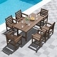preview thumbnail 50 of 82, 7-Piece HDPE Outdoor Dining Table Sets with Umbrella Hole - 1-Table 6-Chairs
