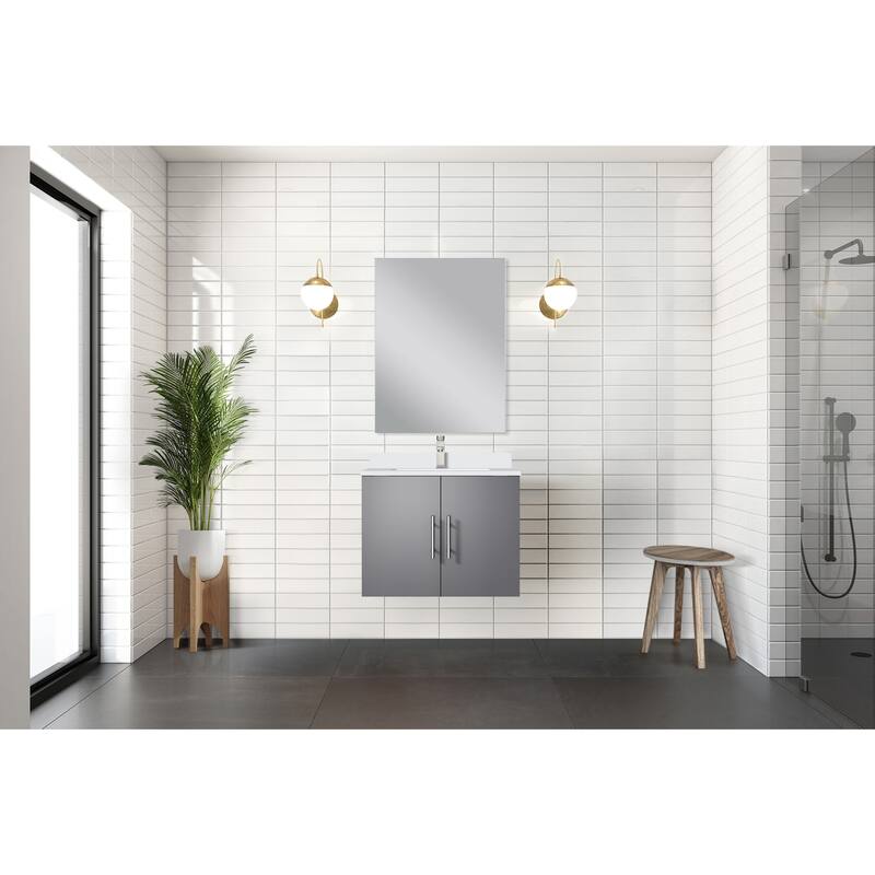 Geneva Bath Vanity with Cultured Marble Top, Sink, Faucet & Mirror