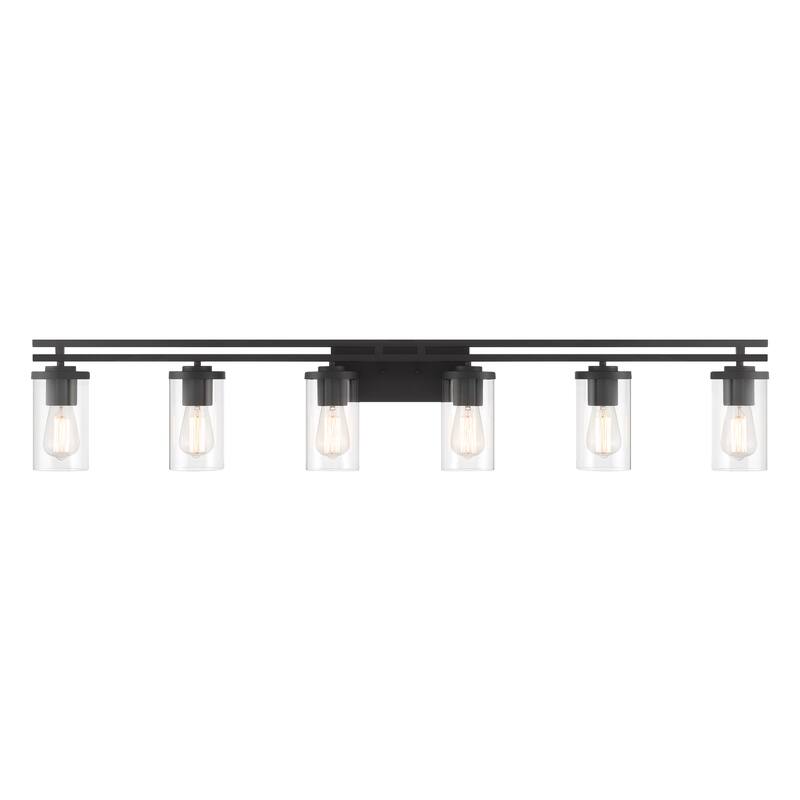 6-light Modern Farmhouse Black Bathroom Vanity Lights with UL Certified