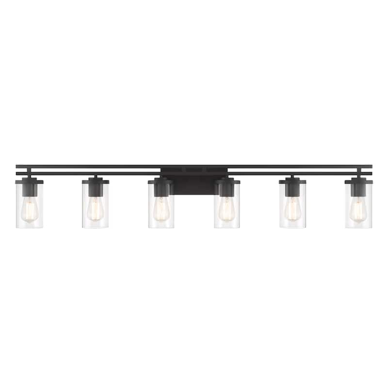 Acroma 6-light Farmhouse Black Dimmable Bathroom Vanity Light