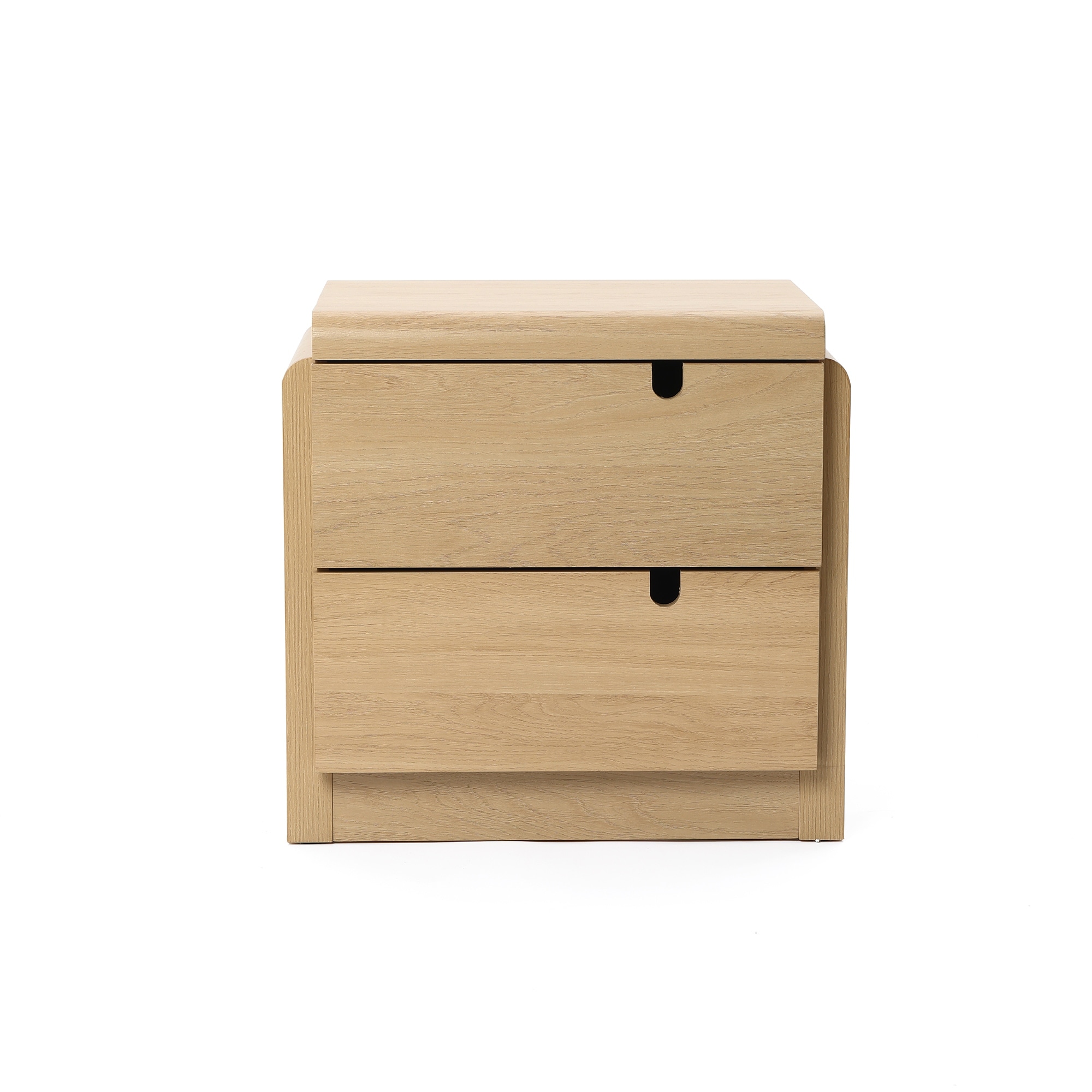 White Oak Mid-Century 2-Drawer Nightstand, 20.5'' Engineered Wood Accent Table