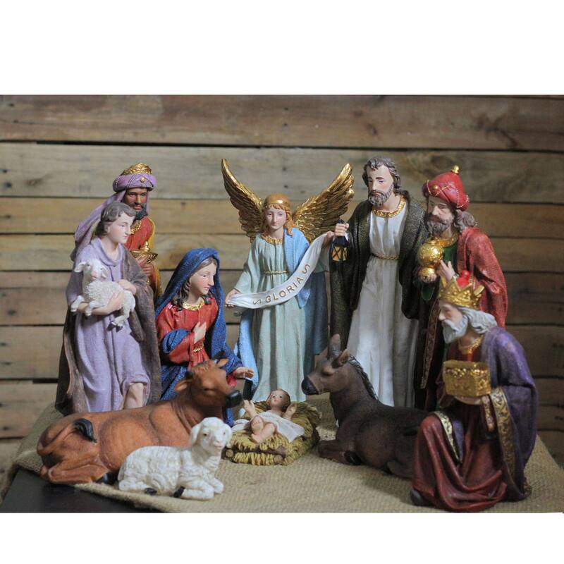 Christmas Nativity Figurine Set - 12.25" - 11-Piece