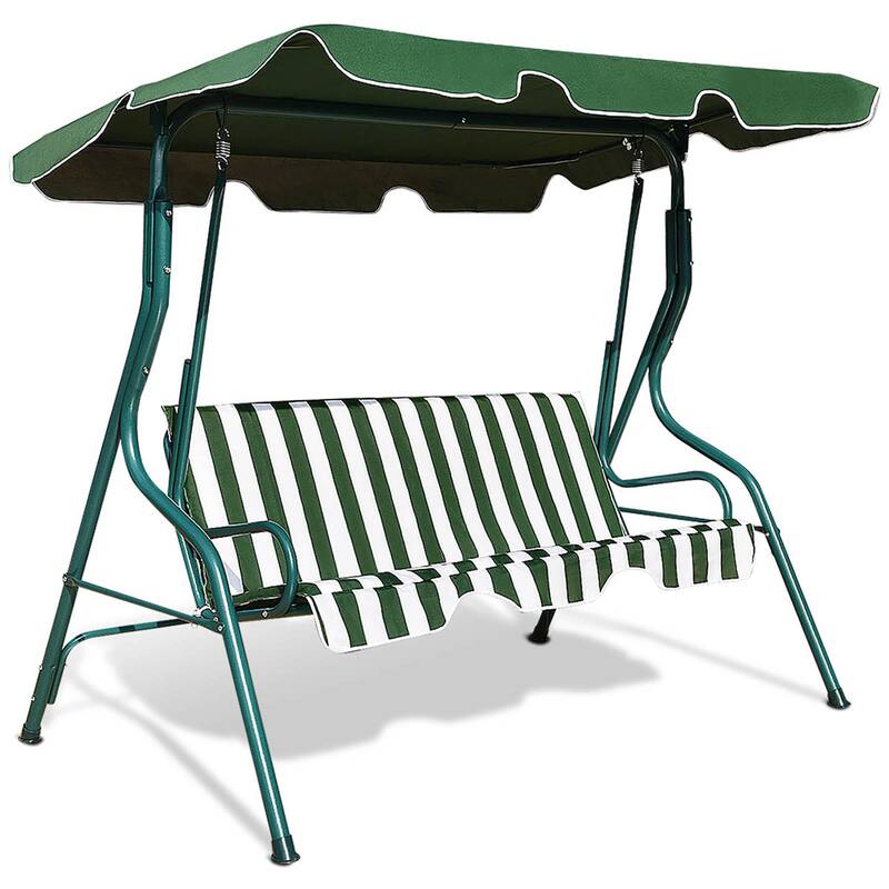 3-Person Patio Outdoor Yard Swing with Canopy