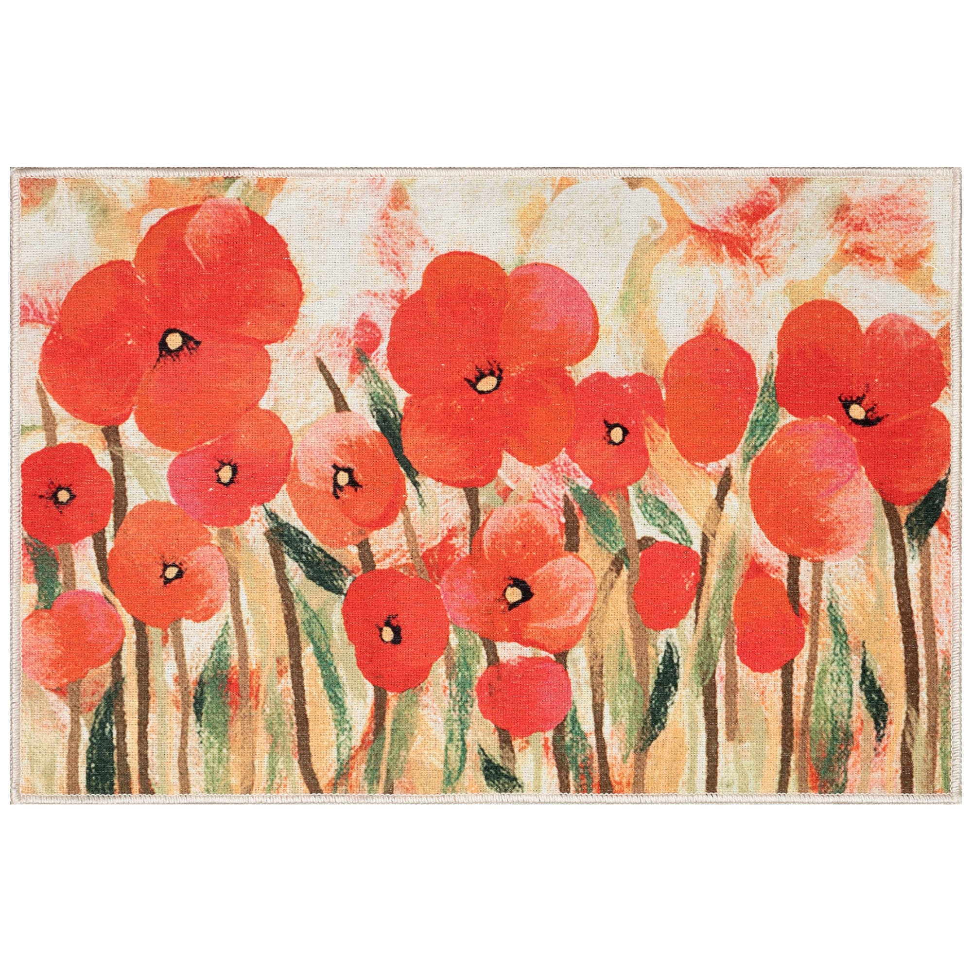 Lush Decor Impressions Poppies Indoor/Outdoor Mat