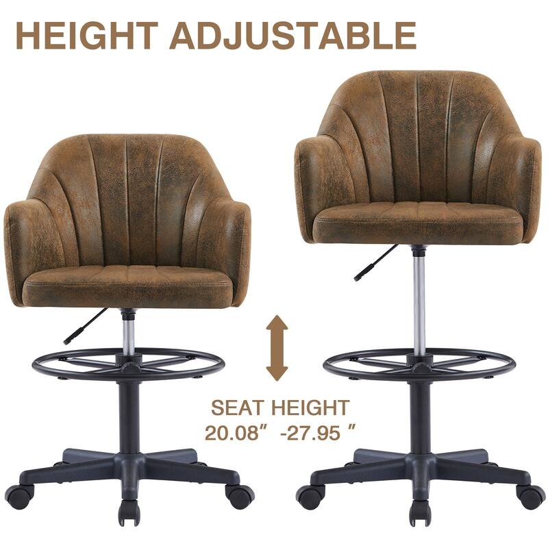 Javlergo Office Desk Chair with Armrest and Wheels, 360° Rolling Swivel Height Adjustable Computer Task Chairs