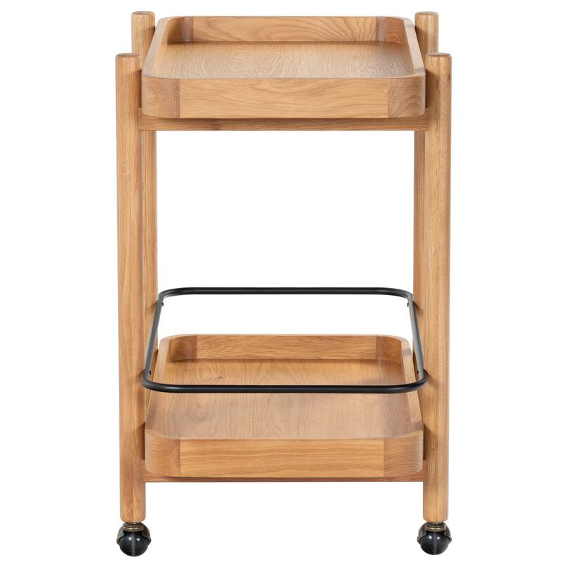 SAFAVIEH Couture Krystof 2-Shelf Wood Bar cart - 30"W x 20"D x 31"H