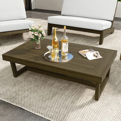 Rectangular Outdoor All Weather Wooden Side Coffee Table