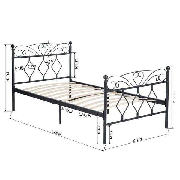 Bed Frame Metal Frame Platform Bed Frame Single Bed Twin On Sale Overstock 31979687