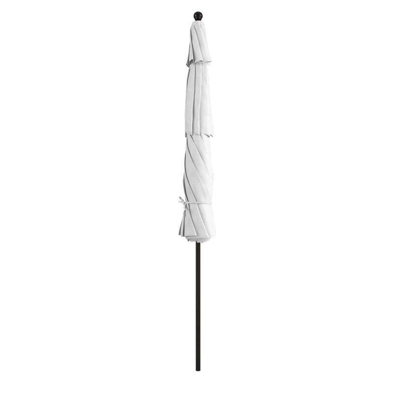 California Umbrella 11' Venture Series Patio Umbrella, Bronze Aluminum Pole Fiberglass Ribs Pulley Lift, Pacifica Pacific Blue