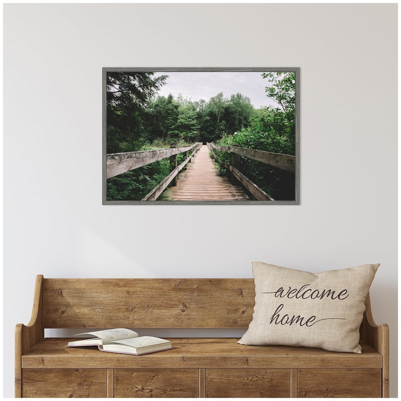 Kate and Laurel Sylvie Pathway to the Forest Landscape Framed Canvas by Patricia Hasz of Patricia Rae Photography
