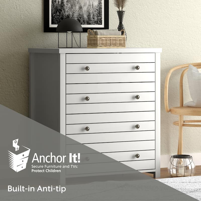Living Essentials by Hillsdale Harmony Plank Front 4-drawer Chest