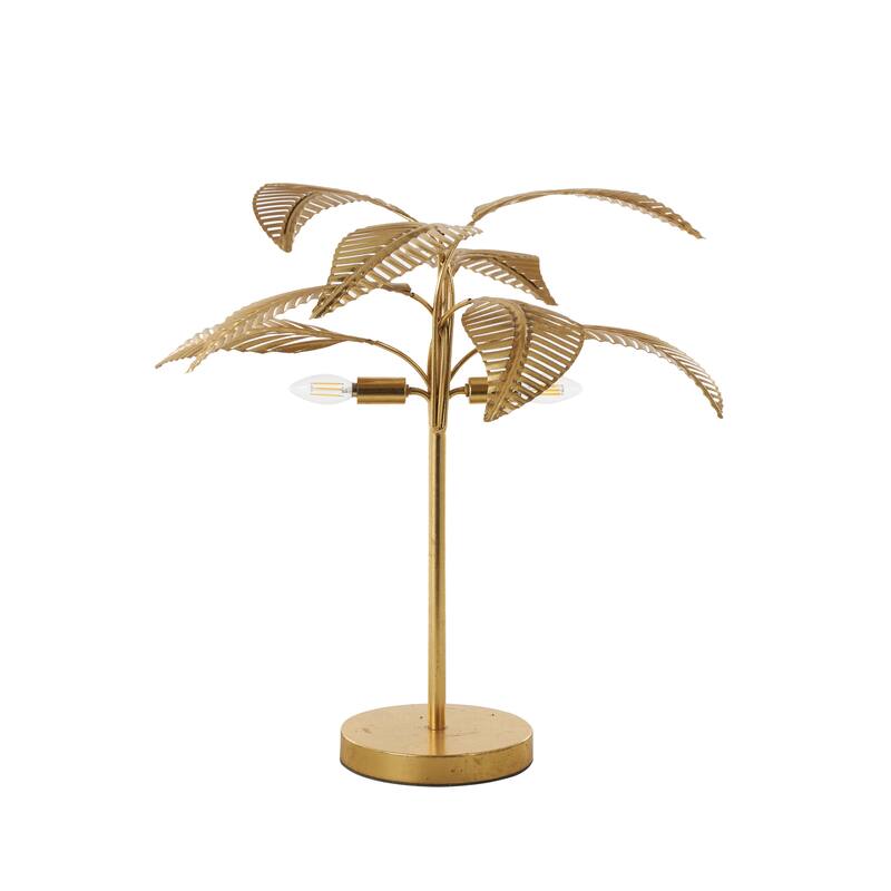 Metal Tree Table Lamp or Floor Lamp with Round Base - Gold - Roche River Decor