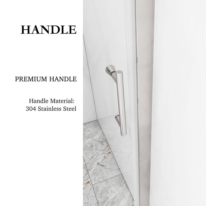 30/32/34/36 Bi-fold Semi-Frameless Shower Door with Clear Tempered Glass