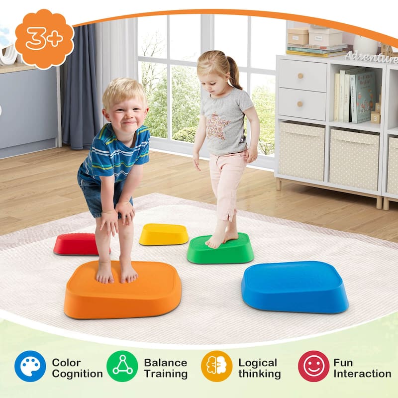 Costway 5 Pcs Balance Stepping Stones for Kids with Non-Slip Surface - See Details