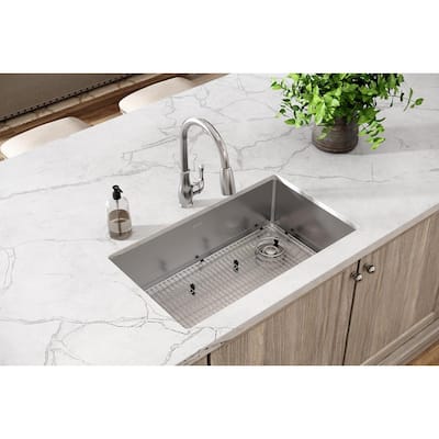 Elkay Crosstown 18 Gauge Stainless Steel 31-1/2" x 18-1/2" x 9", Single Bowl Undermount Sink Kit