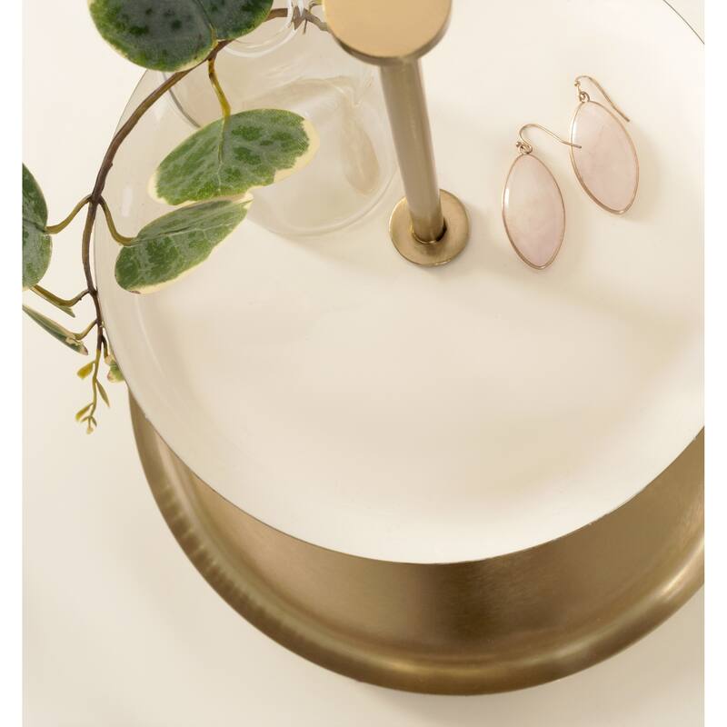 Kate and Laurel Laranya Tiered Round Decorative Tray - 12x12x15