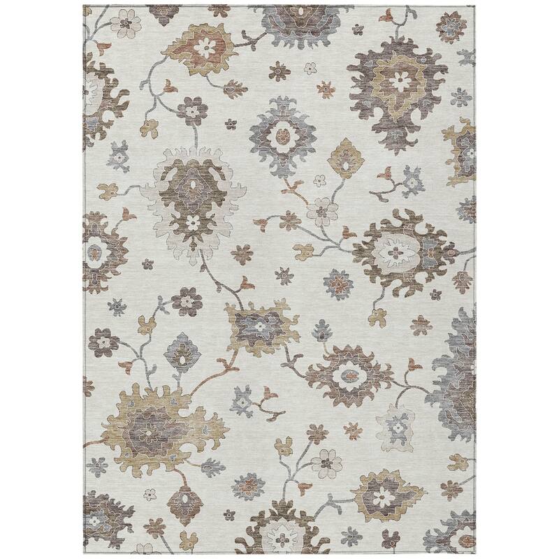 HomeRoots Floral Traditional Rectangle Outdoor Rug