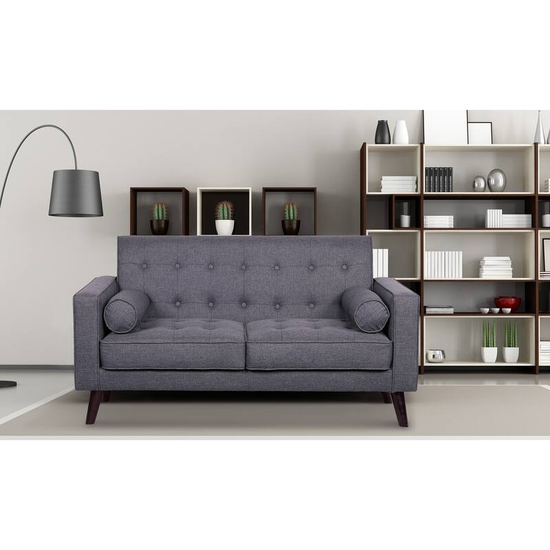 Valadez Mid Century Upholstered Tufted Sofa - Dark Grey